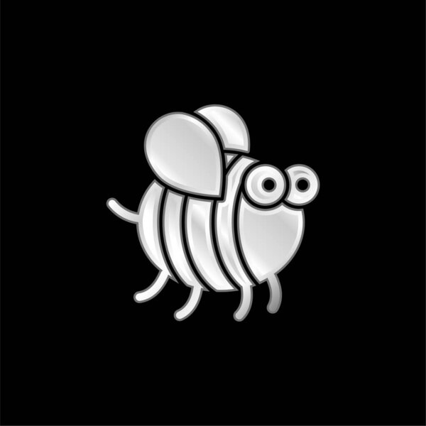 Bee silver plated metallic icon