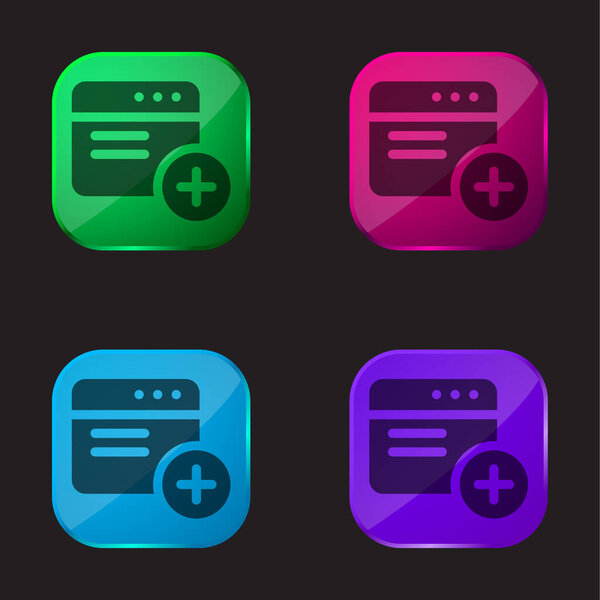Add four color glass button icon