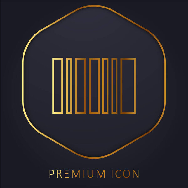 Bar Code golden line premium logo or icon