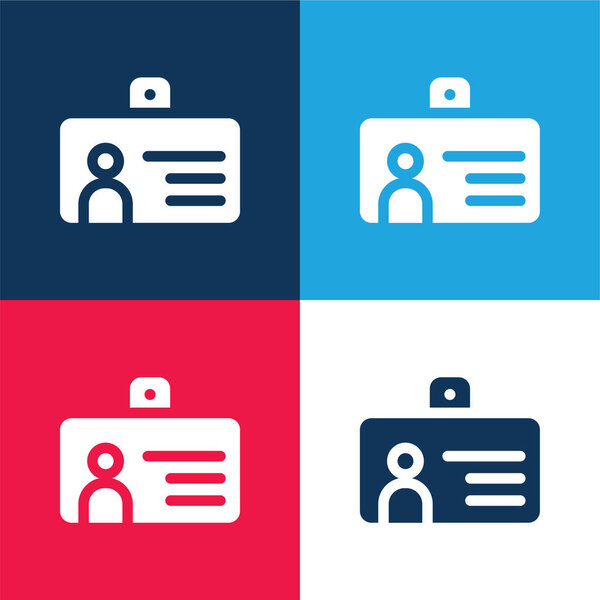 Badge blue and red four color minimal icon set