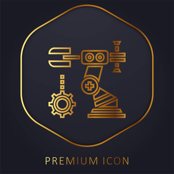 Assembly golden line premium logo or icon