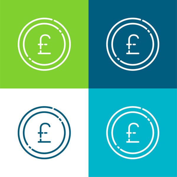 Четырехцветный минимальный набор значков Big Poin Coin Flat