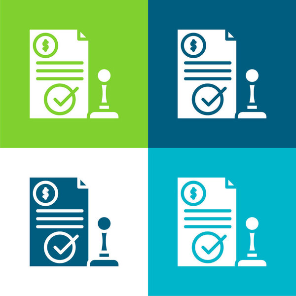 Утвержденный четырехцветный минимальный набор значков