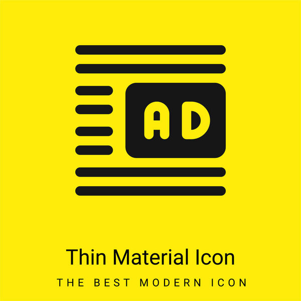 Advertise minimal bright yellow material icon
