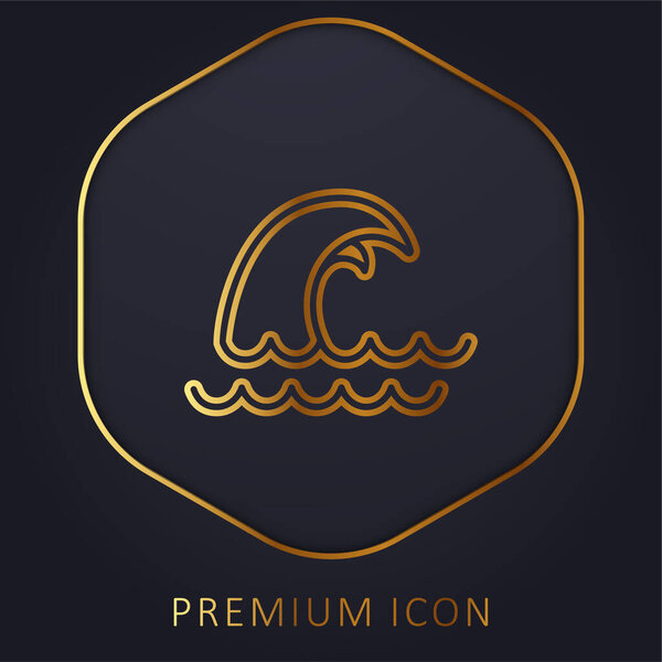 Big Wave golden line premium logo or icon