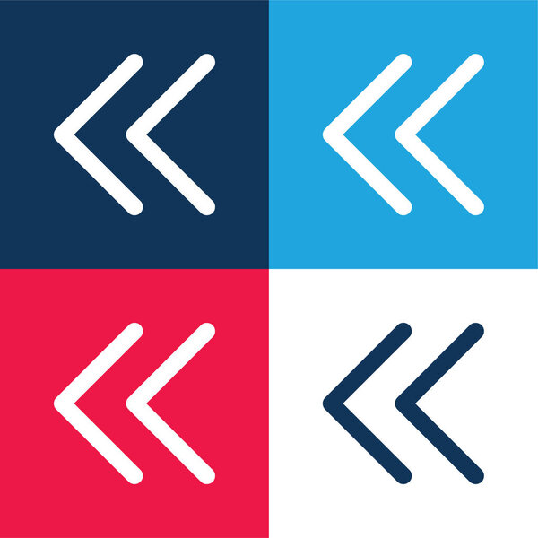 Backward blue and red four color minimal icon set