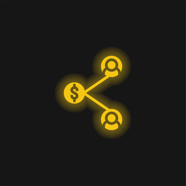 Affiliate Marketing yellow glowing neon icon