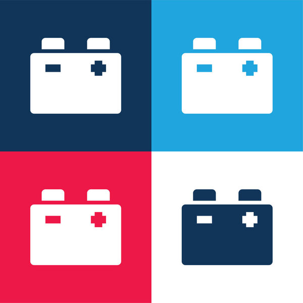 Батарея синий и красный четыре цвета минимальный набор значков