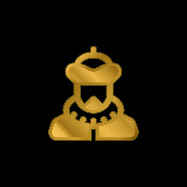 Baron gold plated metalic icon or logo vector