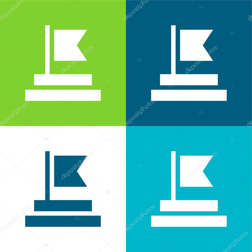 Achievement Flat four color minimal icon set
