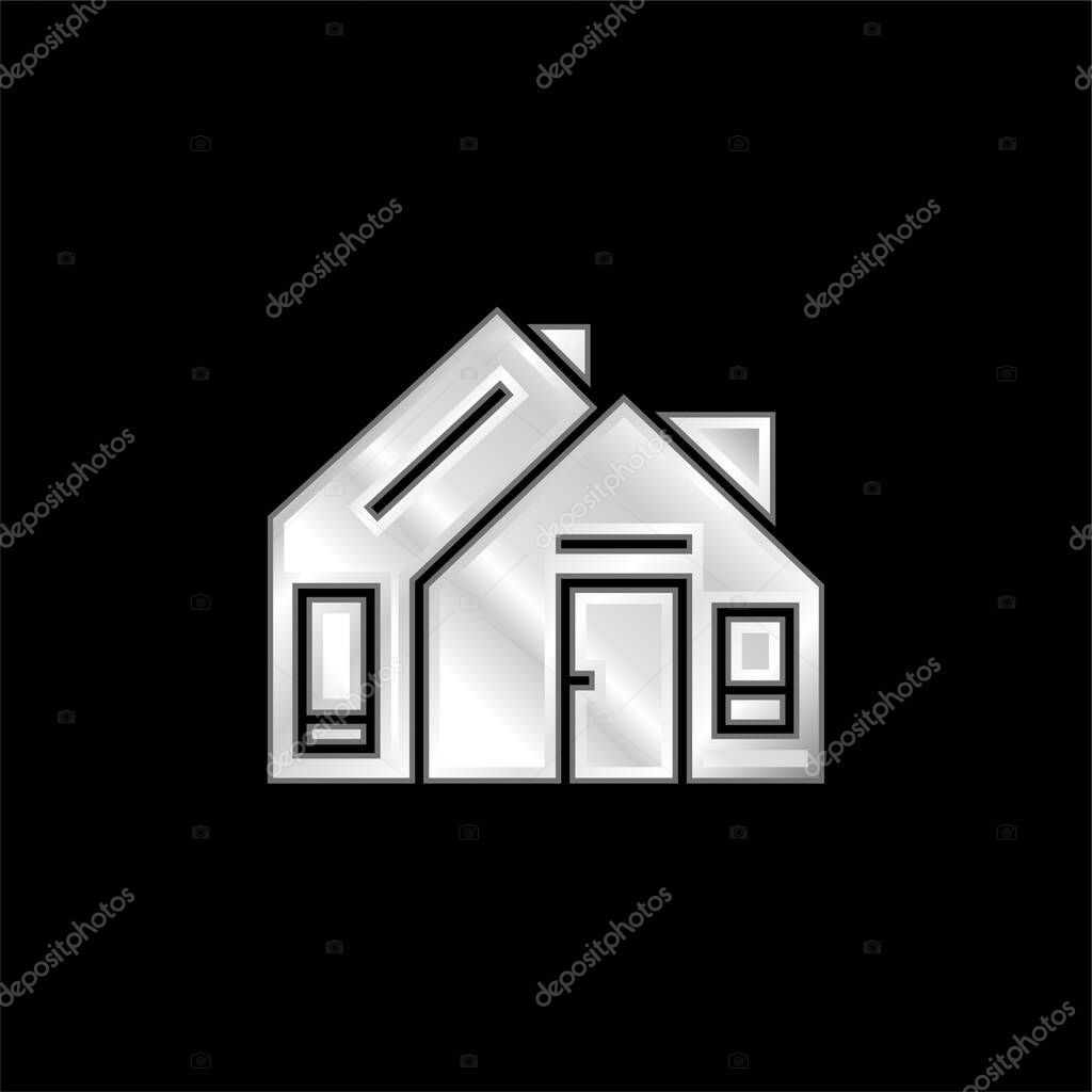 Address silver plated metallic icon