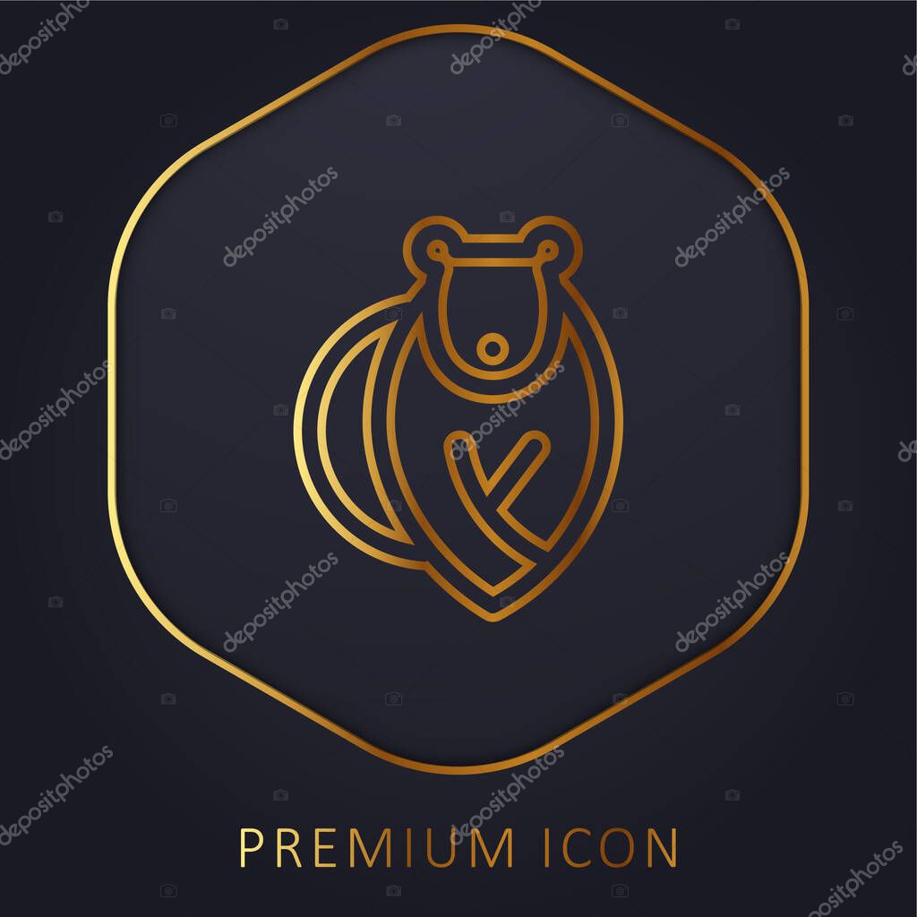 Bear golden line premium logo or icon