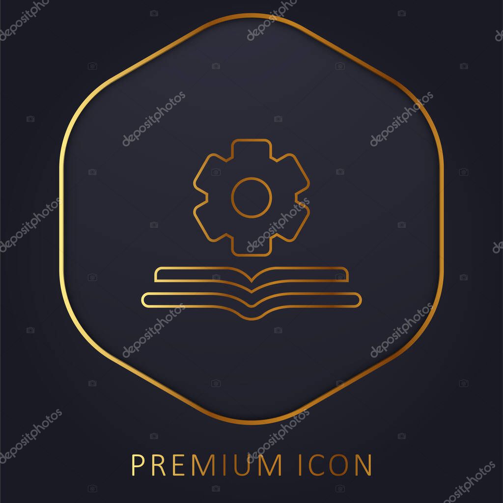 Book golden line premium logo or icon