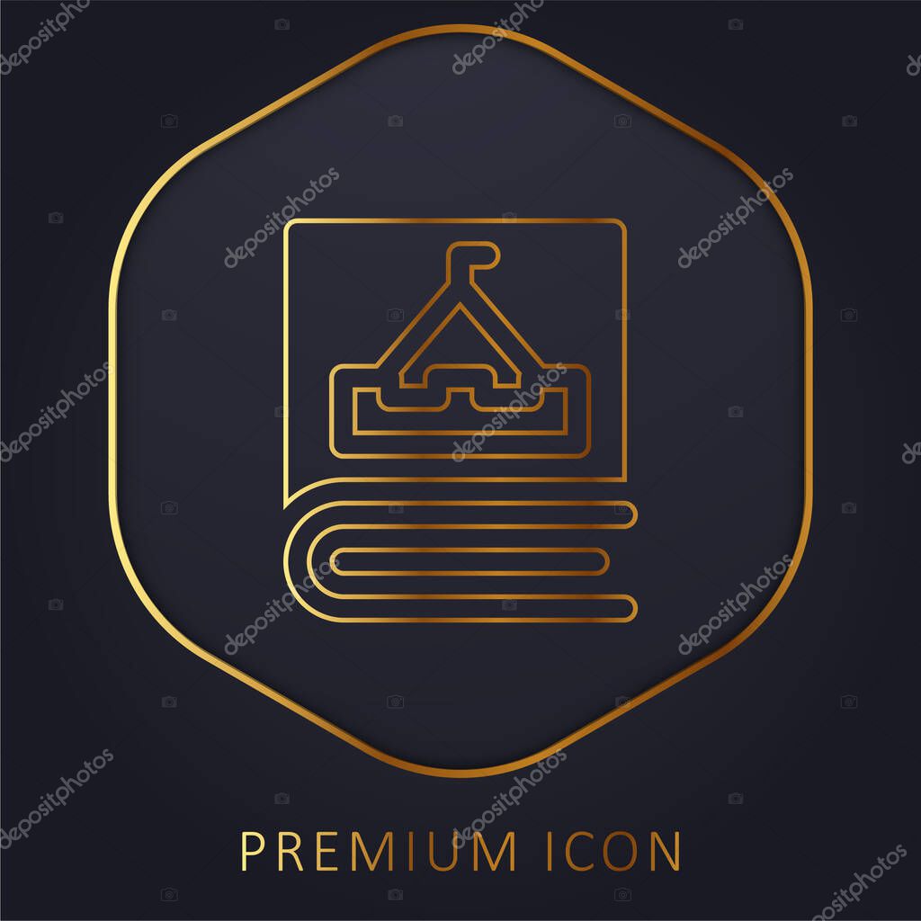 Book golden line premium logo or icon