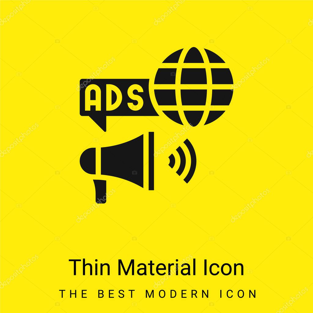 Advertising minimal bright yellow material icon
