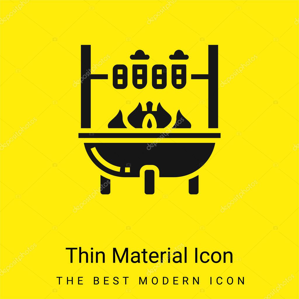 Barbecue minimal bright yellow material icon