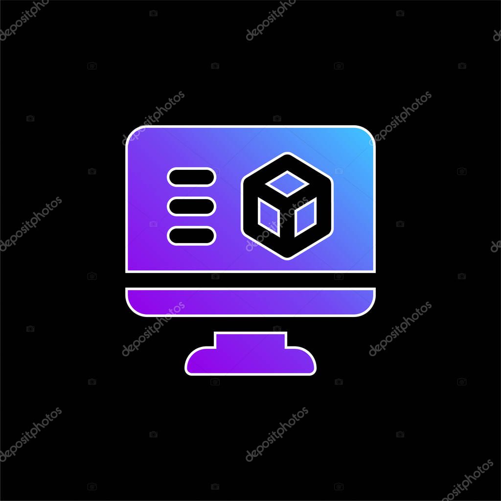 3d Printing Software blue gradient vector icon