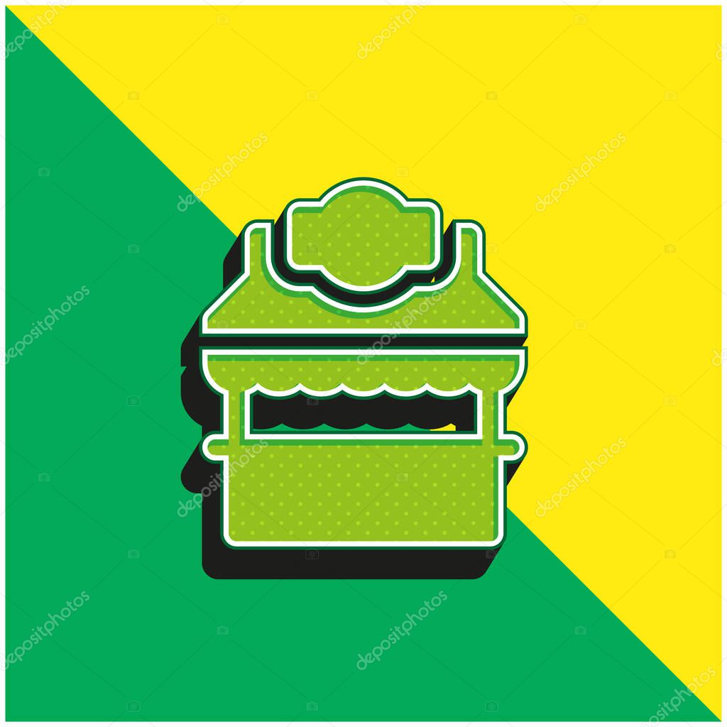 Booth Green and yellow modern 3d vector icon logo