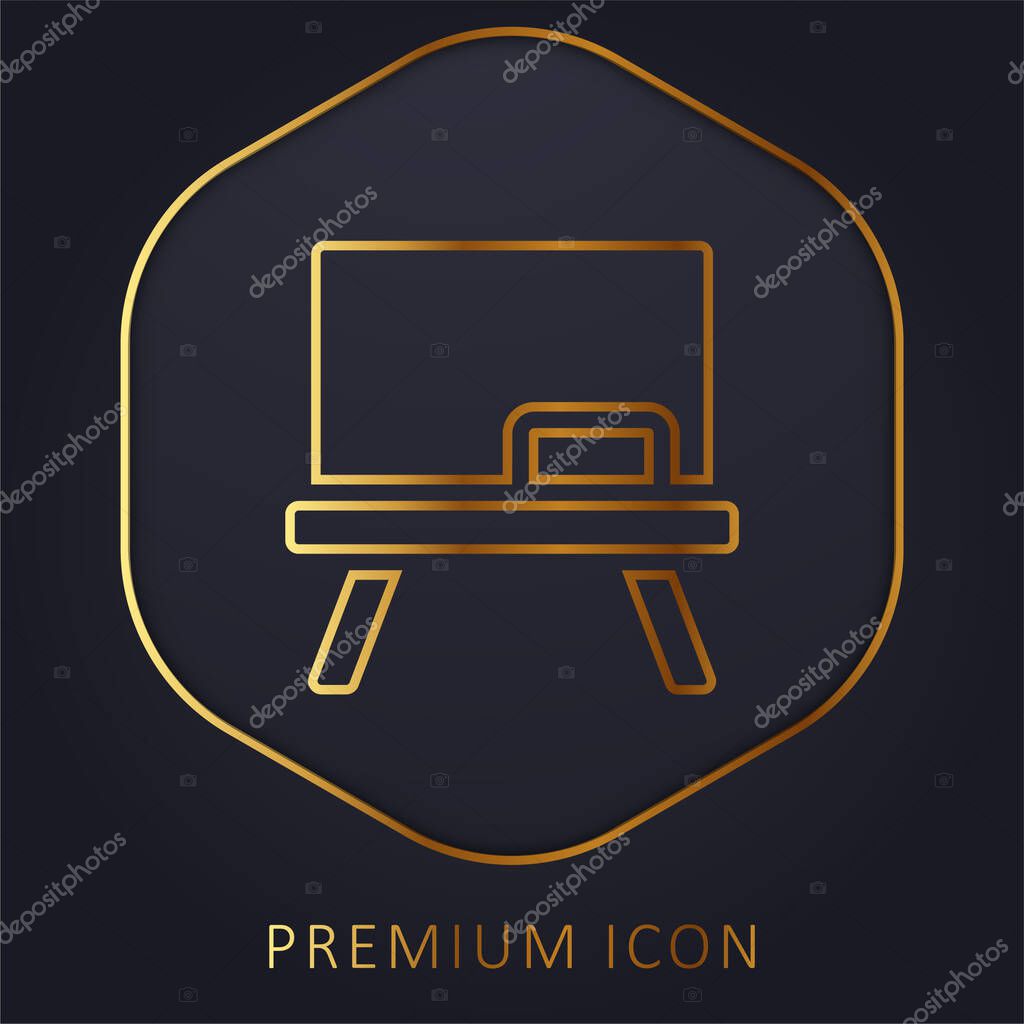 Blackboard golden line premium logo or icon