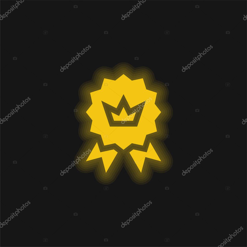 Award yellow glowing neon icon
