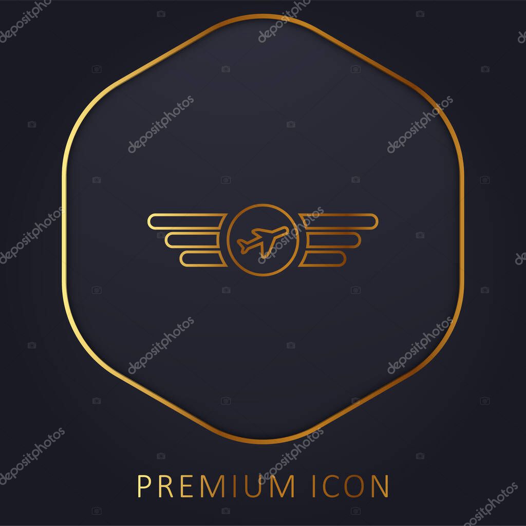 Air Company Logo golden line premium logo or icon