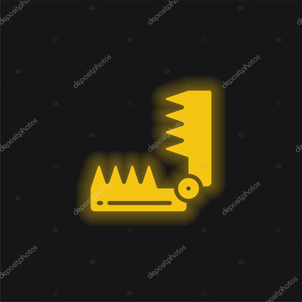 Bear Trap yellow glowing neon icon