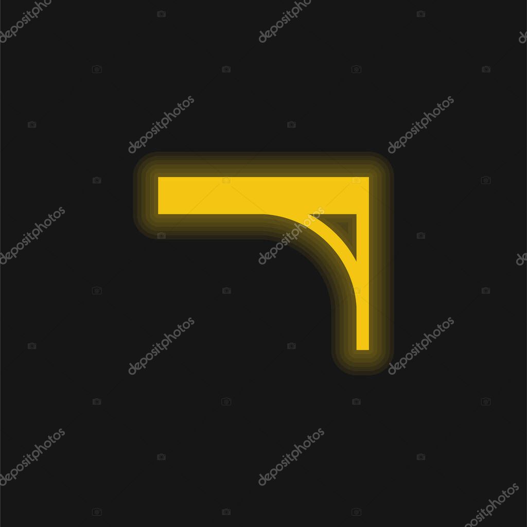 Bracket yellow glowing neon icon