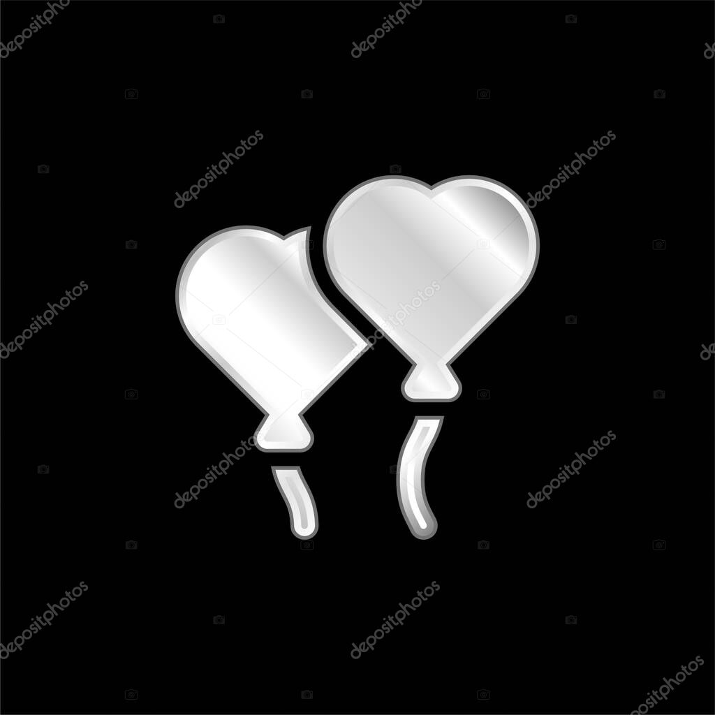 Balloon silver plated metallic icon