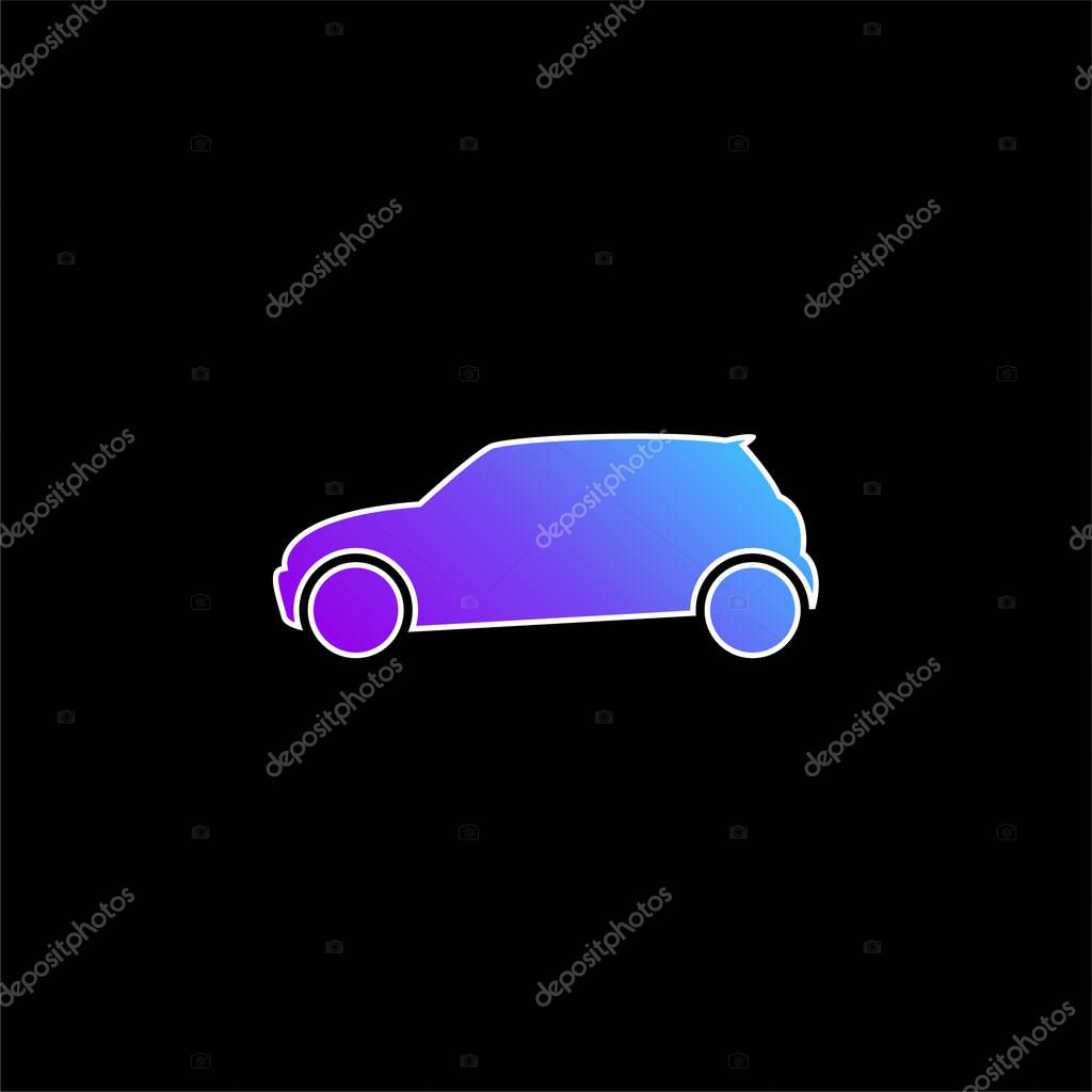 Black Car Side View blue gradient vector icon