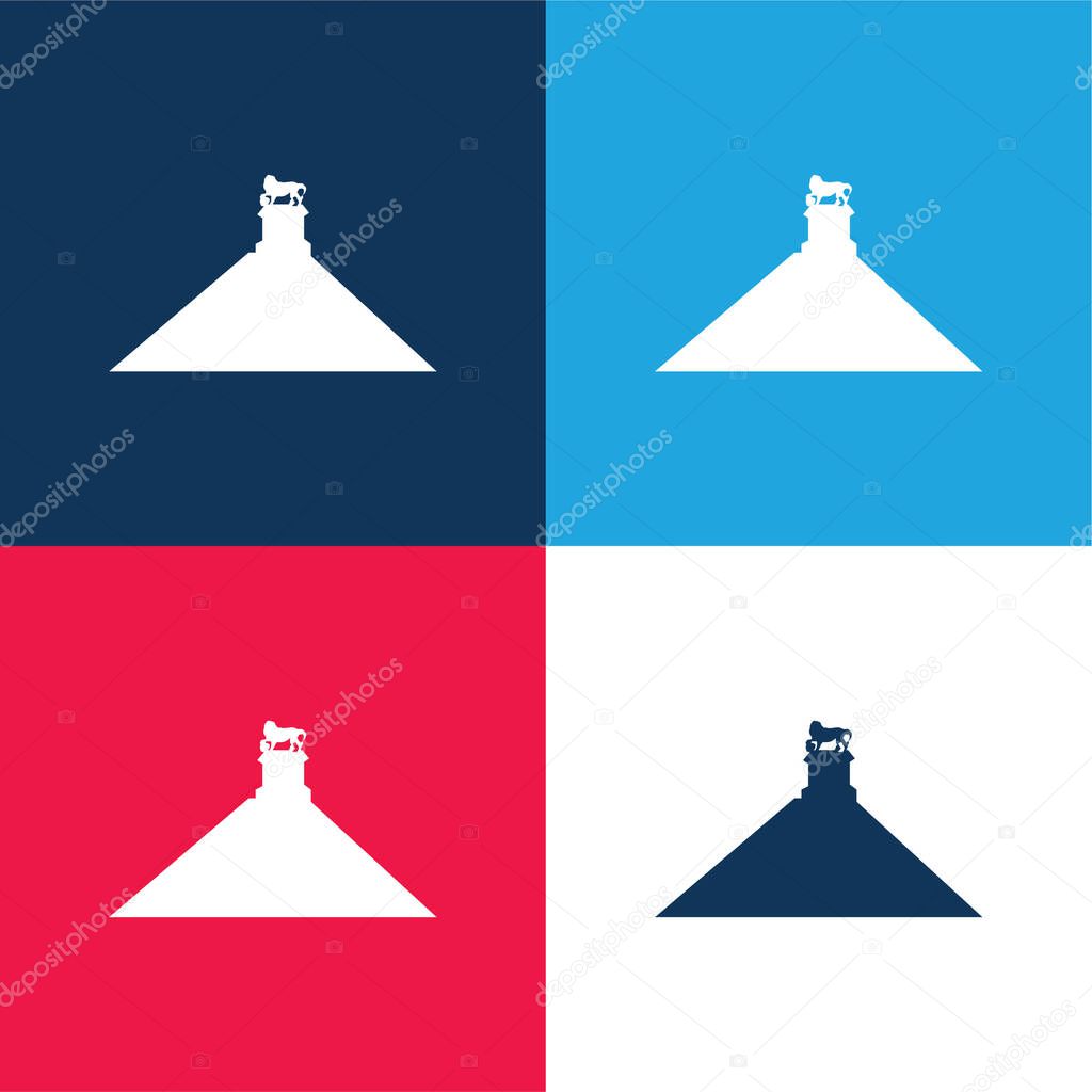 Belgium blue and red four color minimal icon set