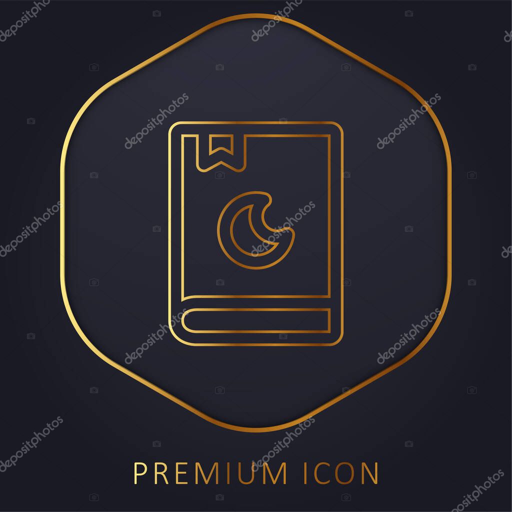 Baby Book golden line premium logo or icon