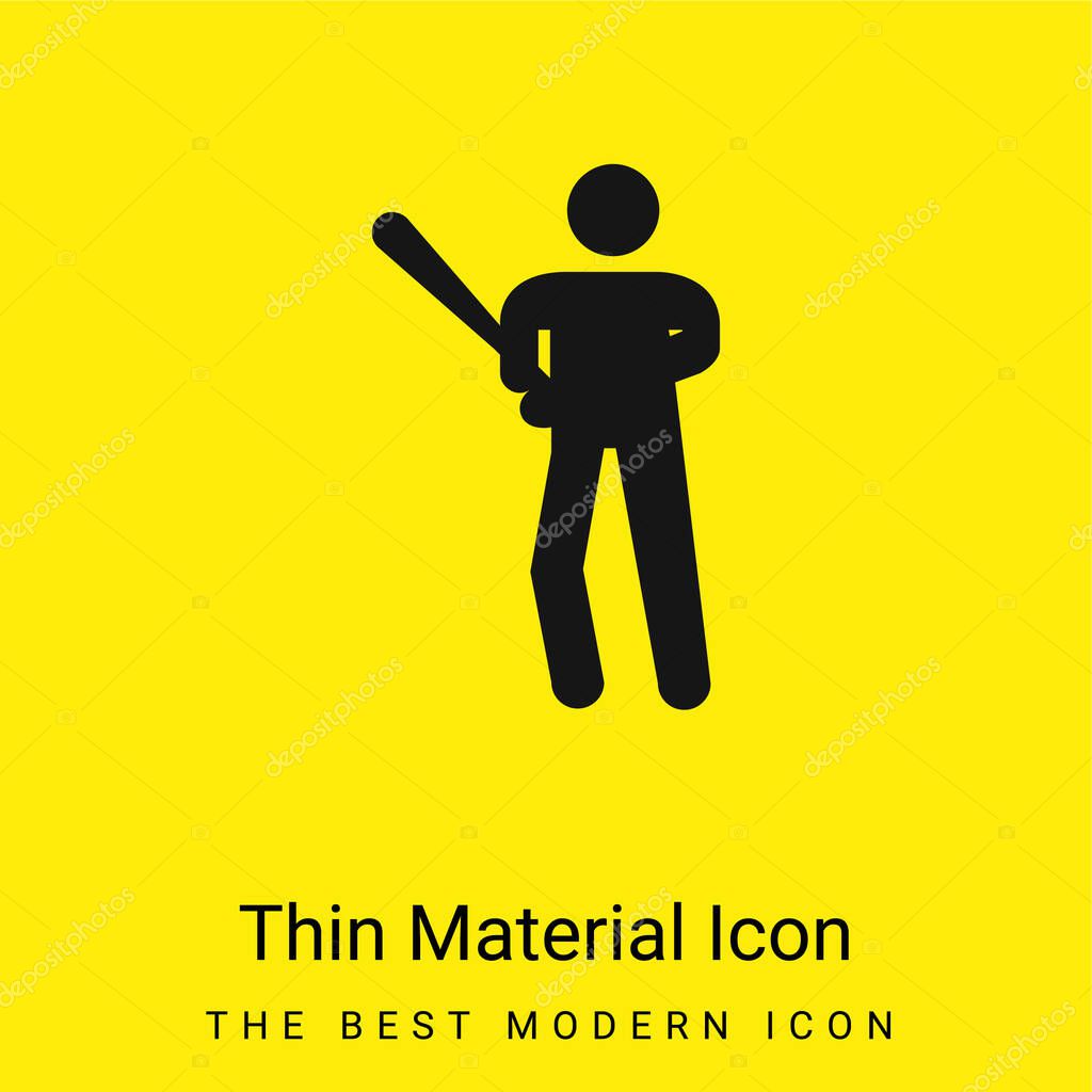 Baseball Player minimal bright yellow material icon
