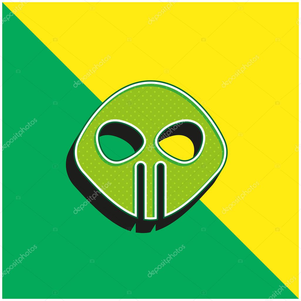 Alien Green and yellow modern 3d vector icon logo
