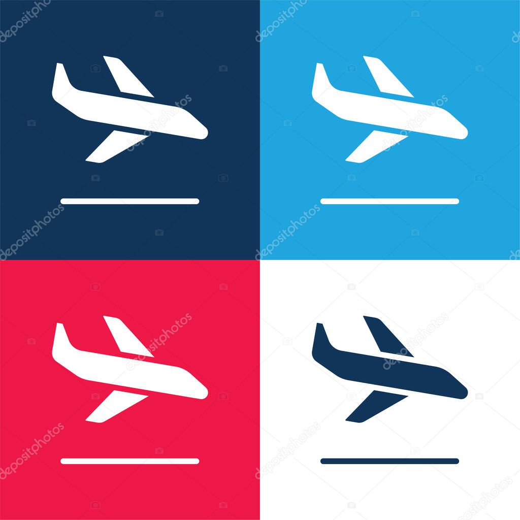 Arrival blue and red four color minimal icon set