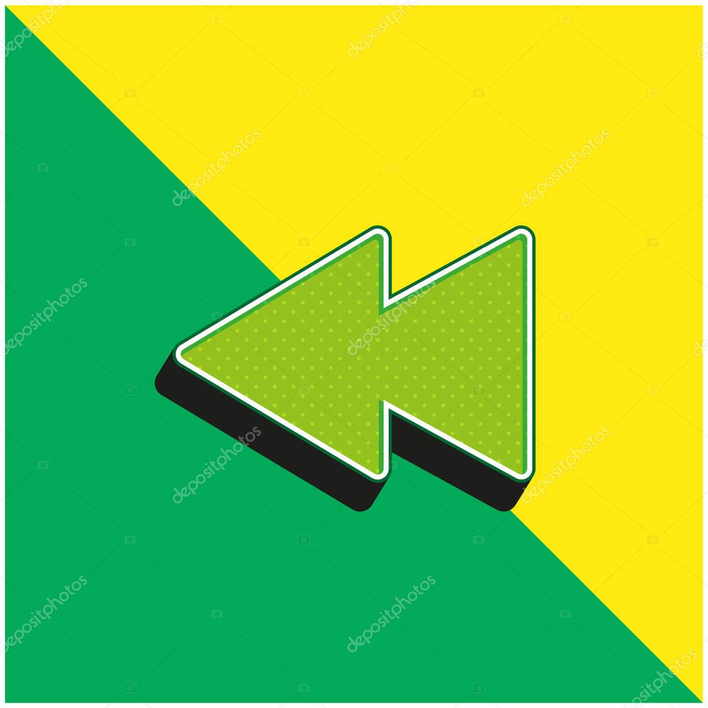 Backwards Green and yellow modern 3d vector icon logo