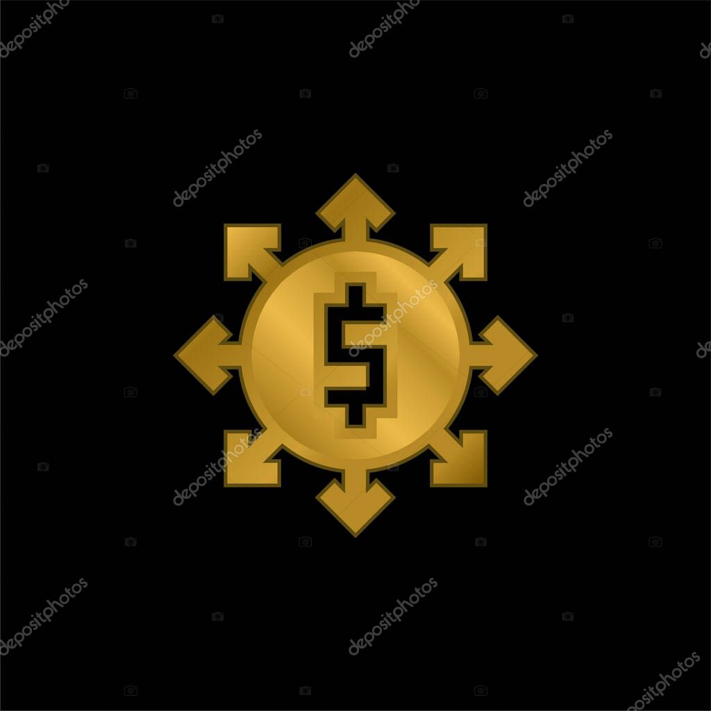 Affiliate Marketing gold plated metalic icon or logo vector