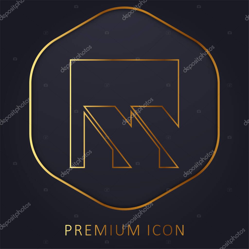 Brasilia Metro Logo golden line premium logo or icon