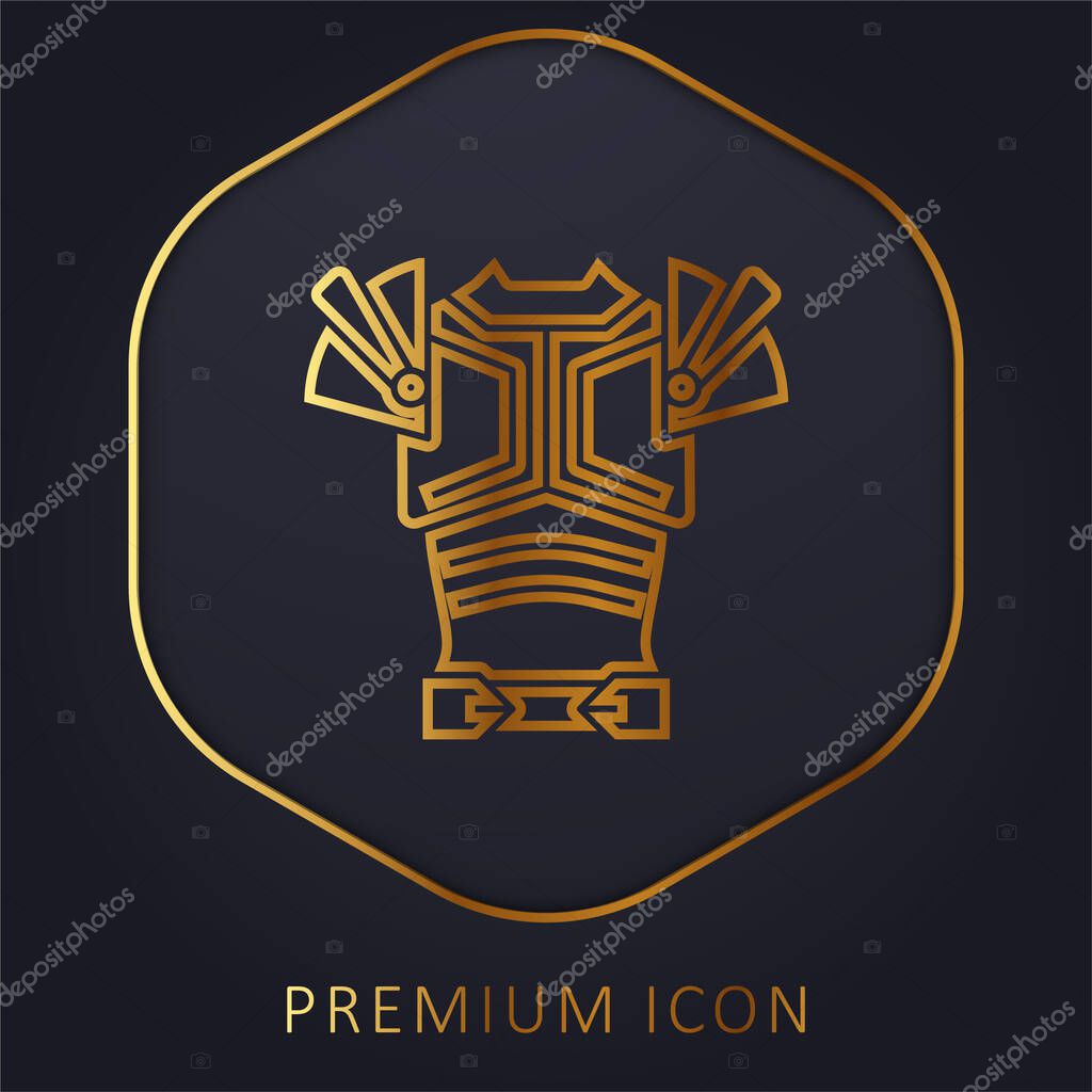Armor golden line premium logo or icon