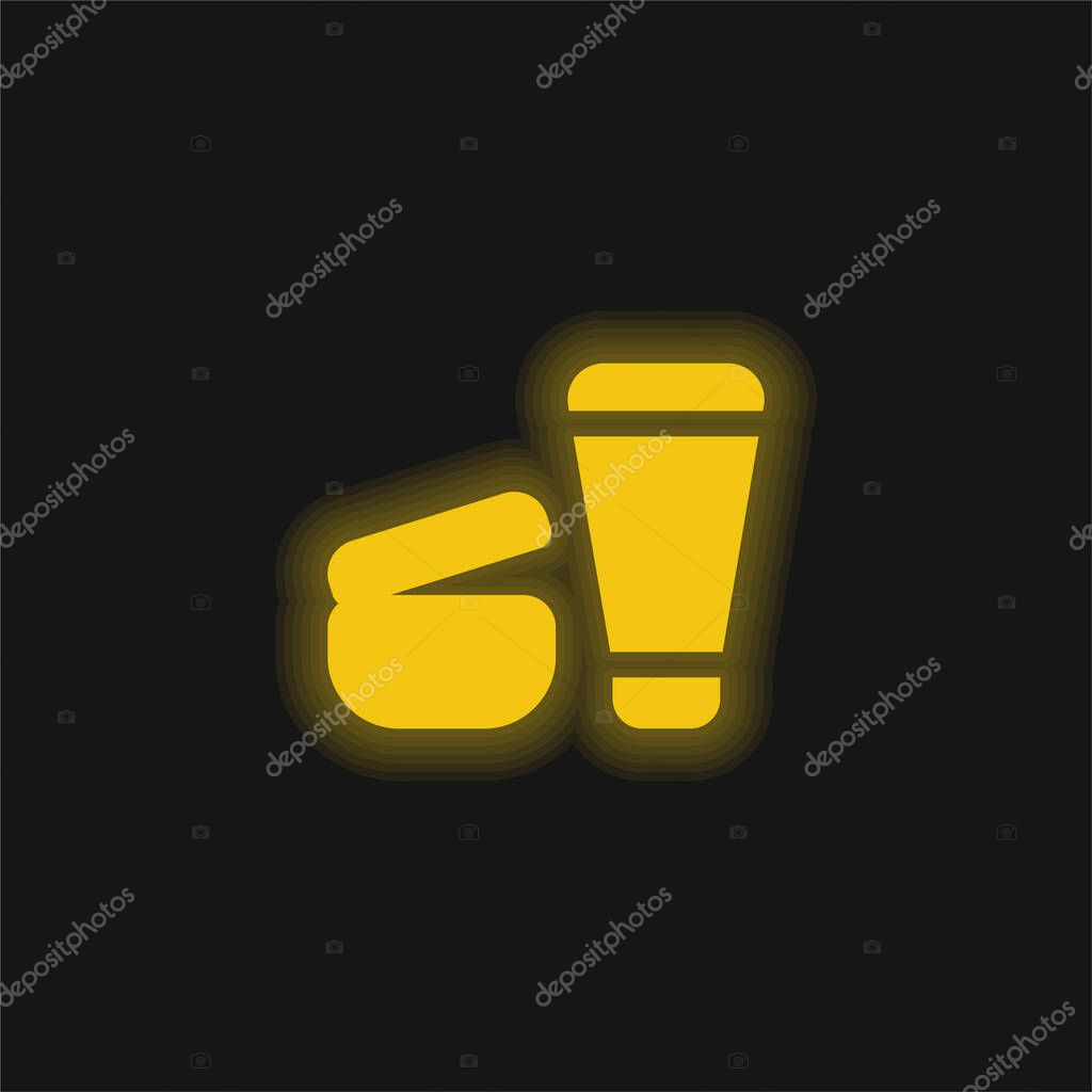 Beauty yellow glowing neon icon