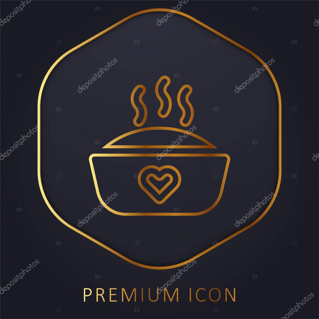 Baby Food golden line premium logo or icon