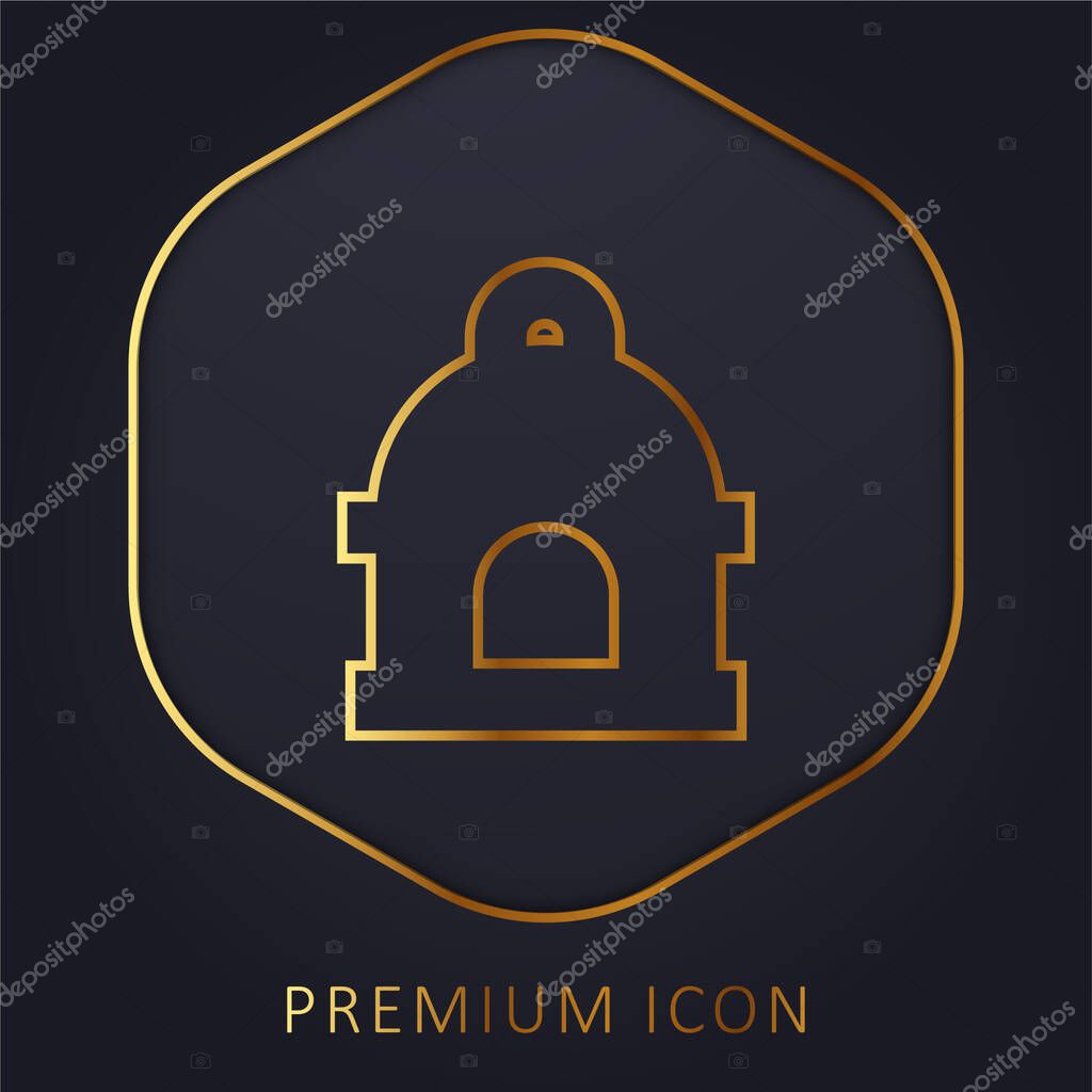 Bird House golden line premium logo or icon