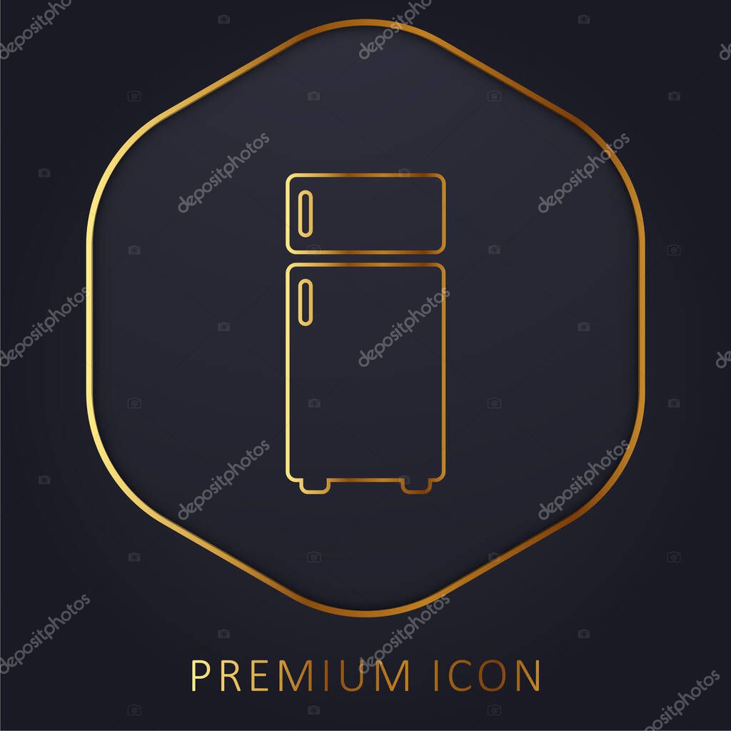 Big Fridge golden line premium logo or icon