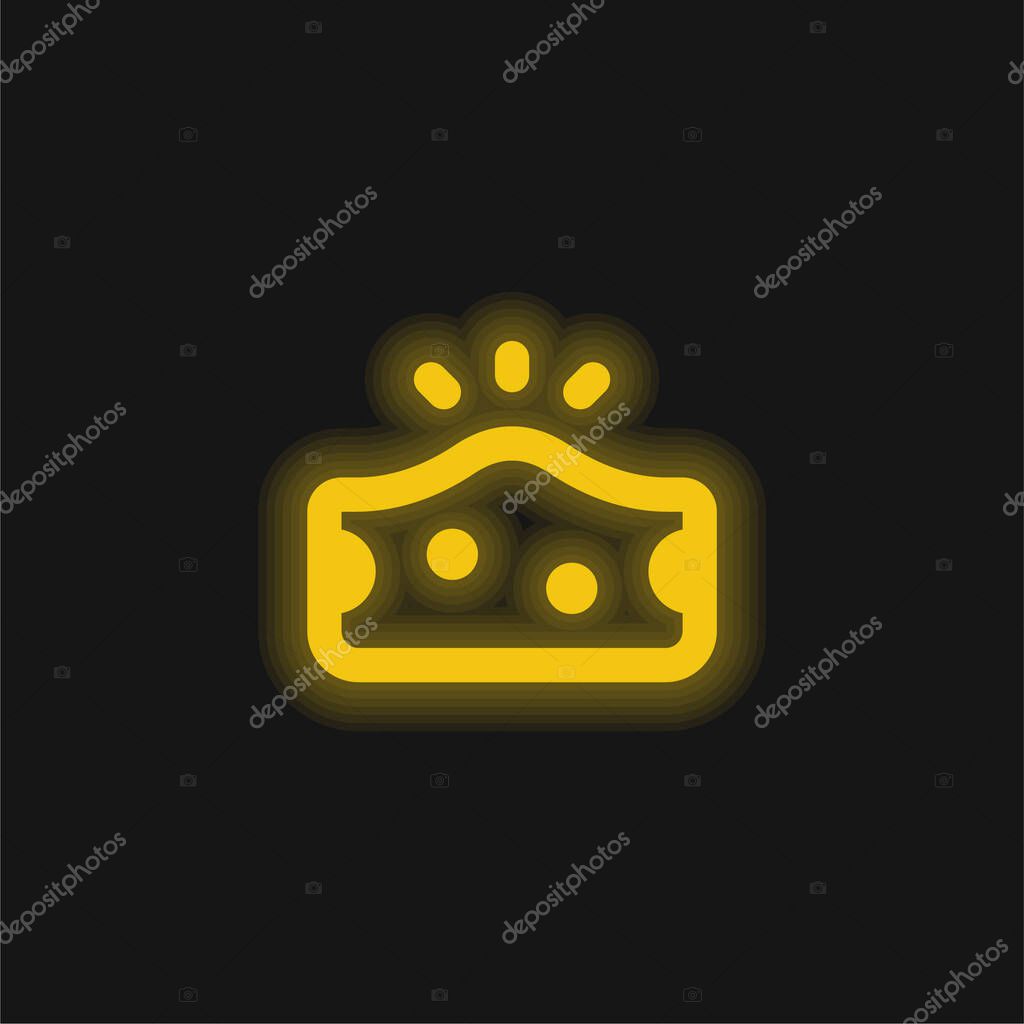 Allergy yellow glowing neon icon