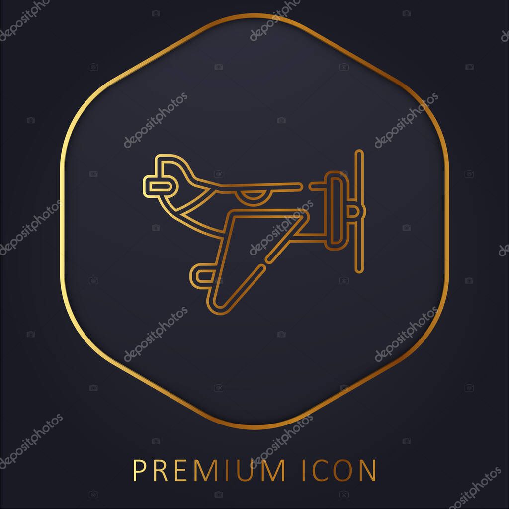 Aircraft golden line premium logo or icon