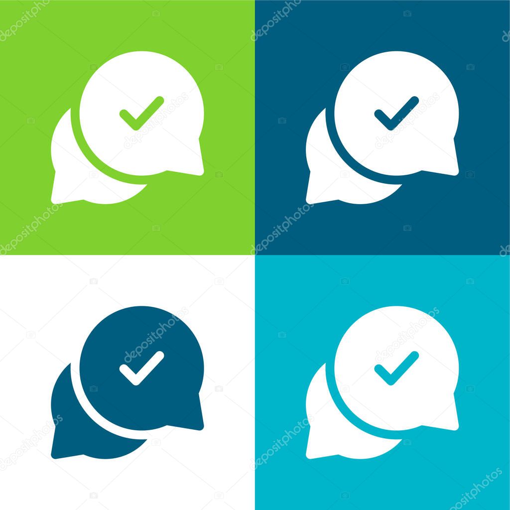 Approval Flat four color minimal icon set
