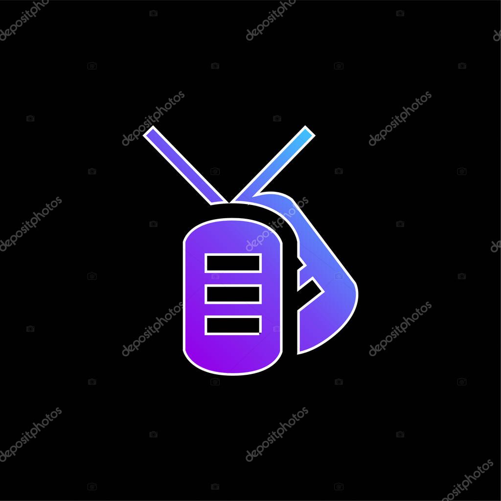 Army Dog Tag blue gradient vector icon