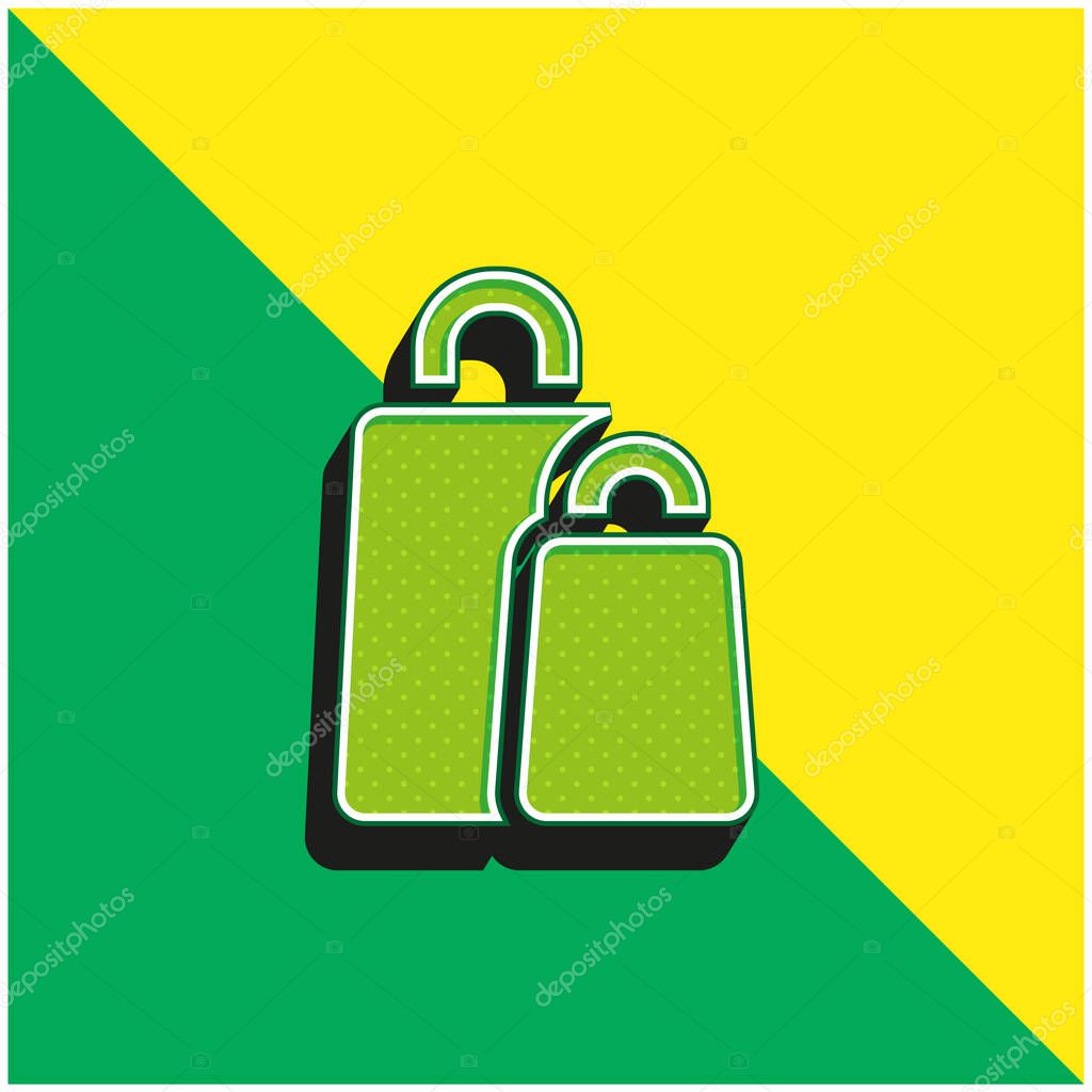 Bags Green and yellow modern 3d vector icon logo