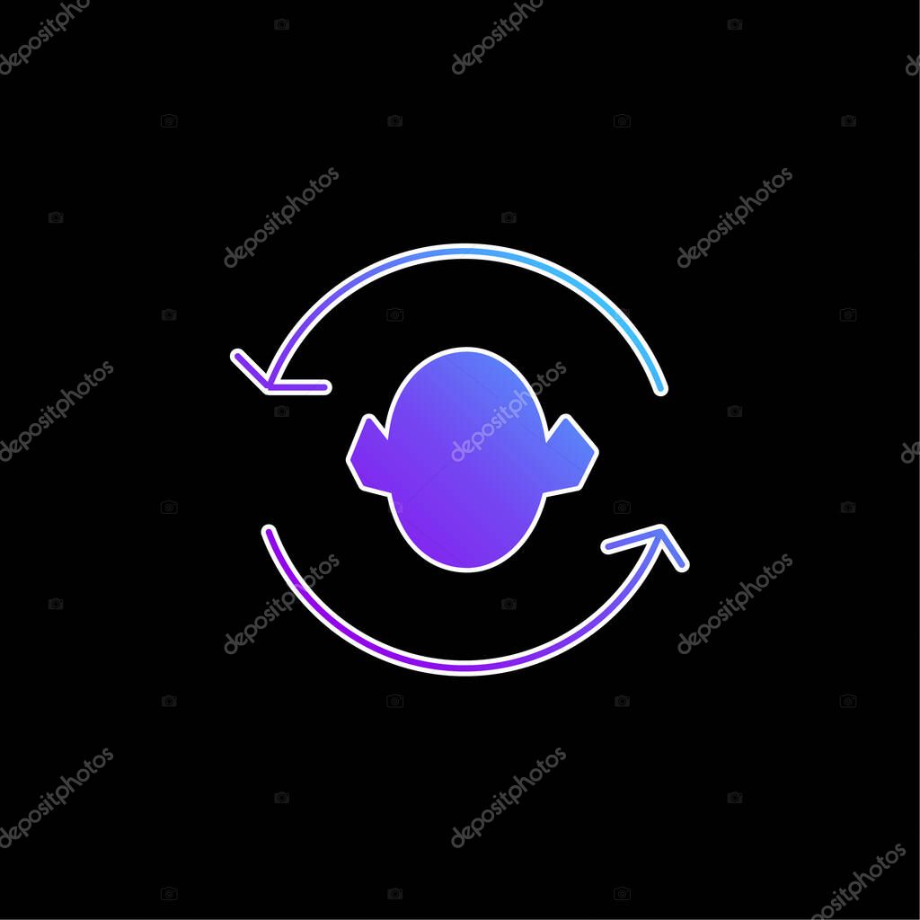 Arrows Couple Around A Head Silhouette blue gradient vector icon