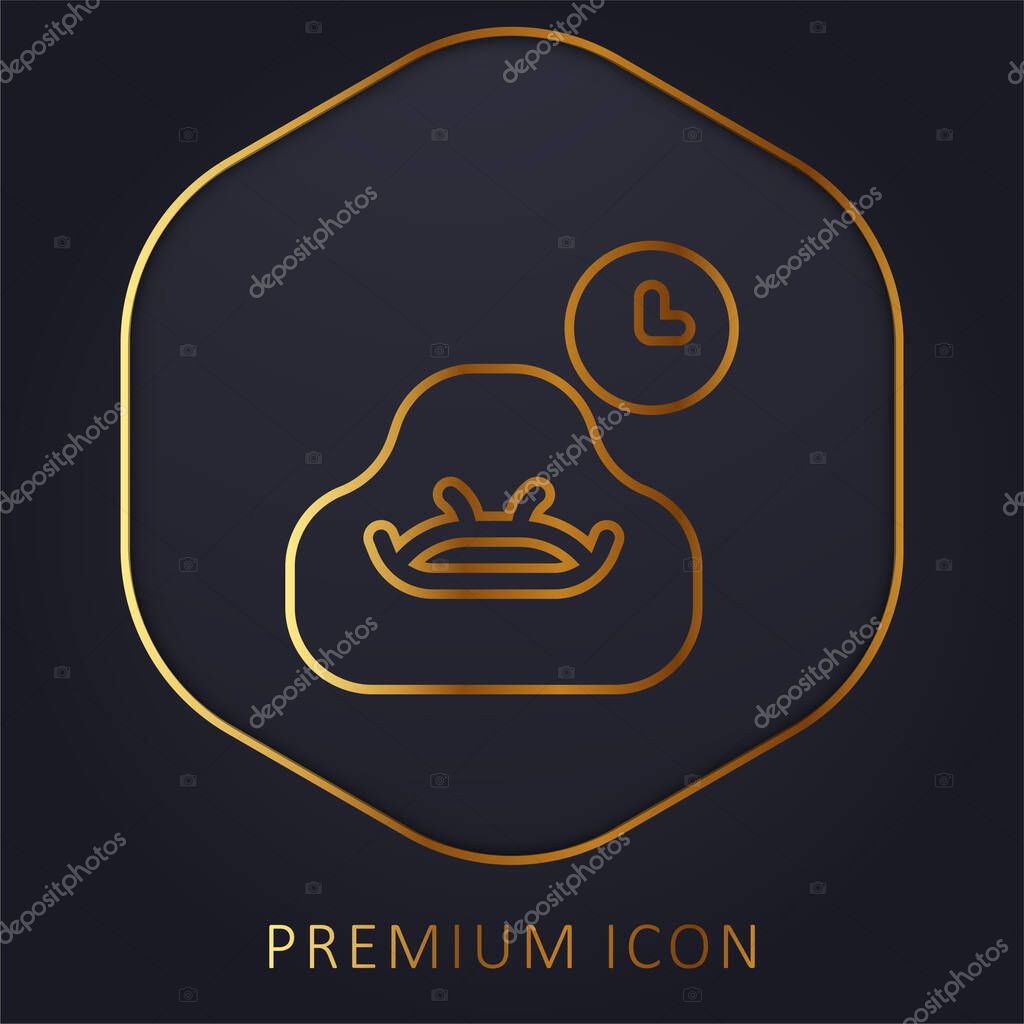 Bean Bag golden line premium logo or icon