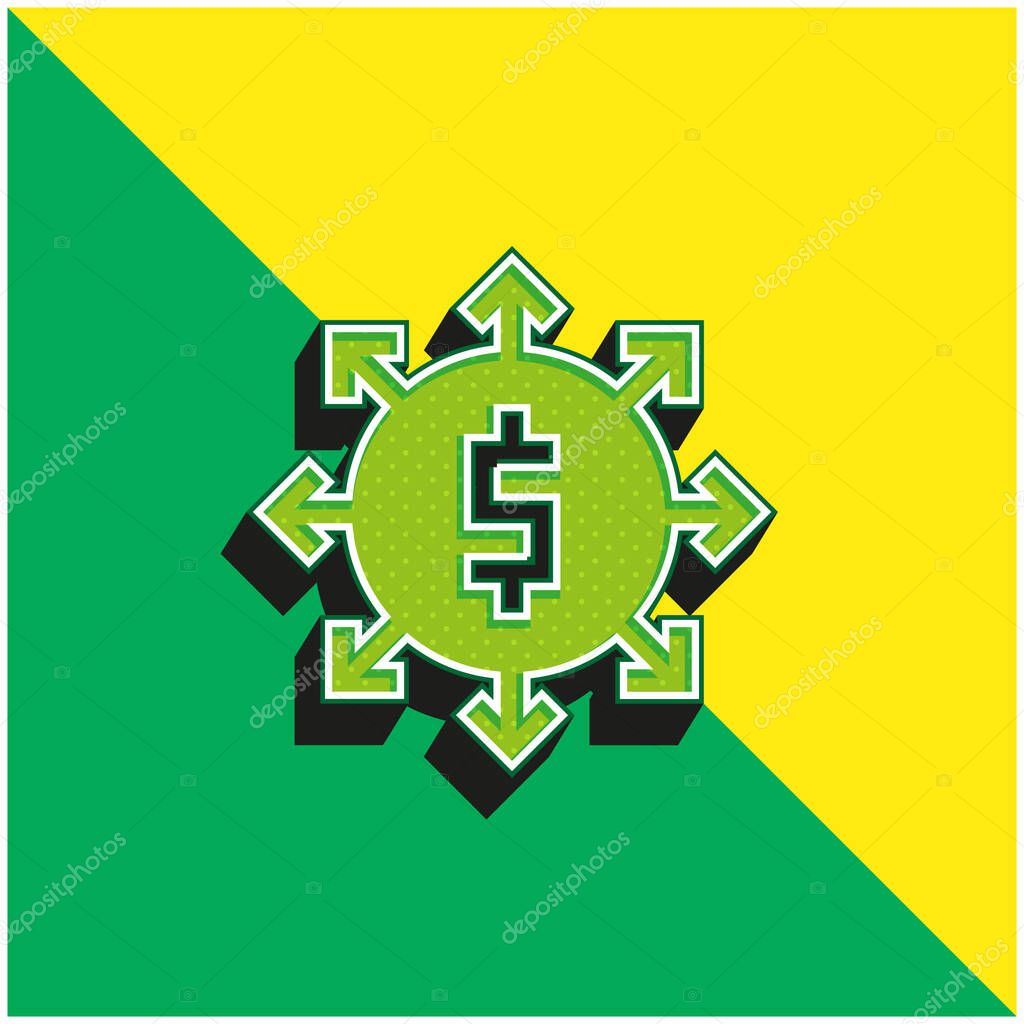 Affiliate Marketing Green and yellow modern 3d vector icon logo